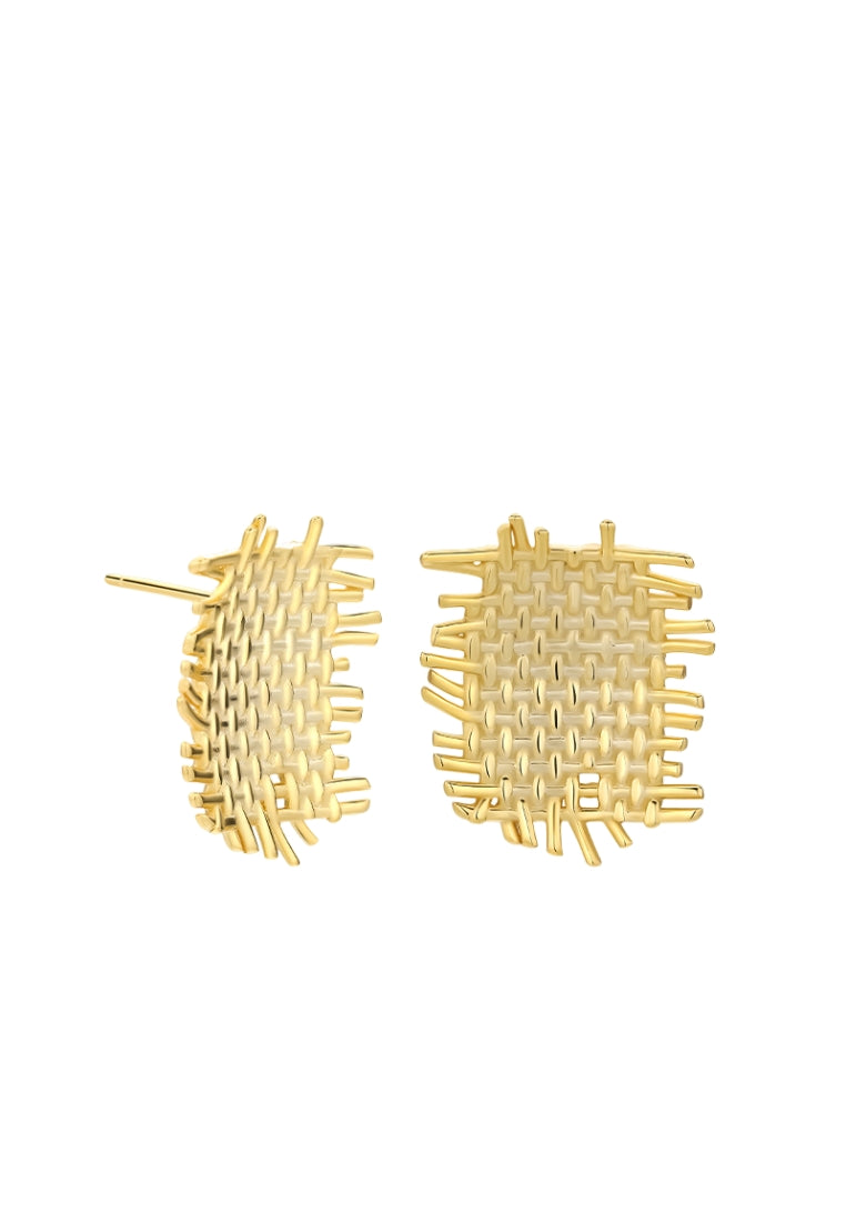 S925 silver handwoven geometric earrings