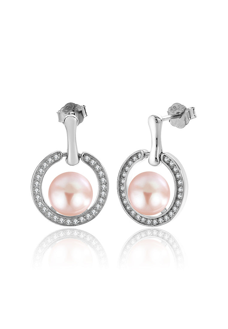 Classic Freshwater Pearl Vermiculite Earrings