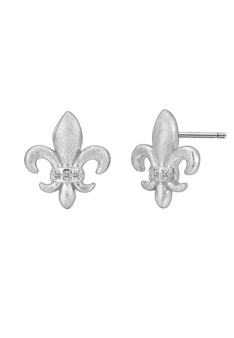 S925 silver vintage iris earrings
