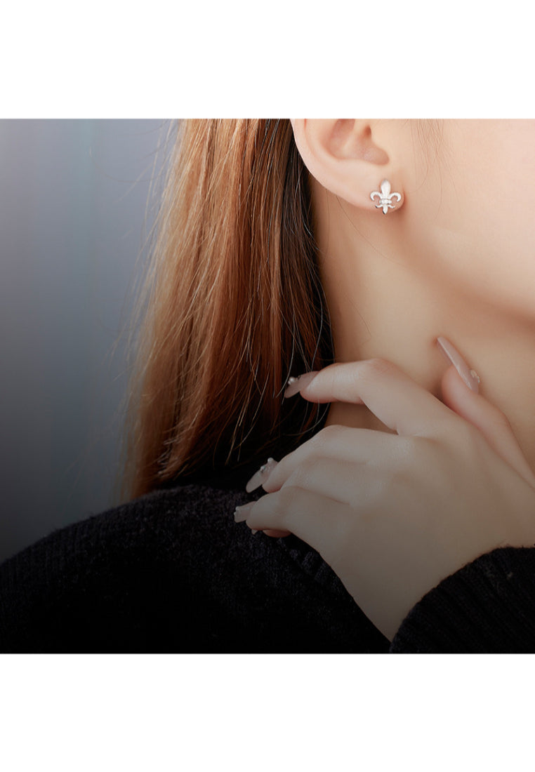 S925 silver vintage iris earrings