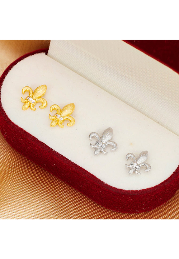 S925 silver vintage iris earrings