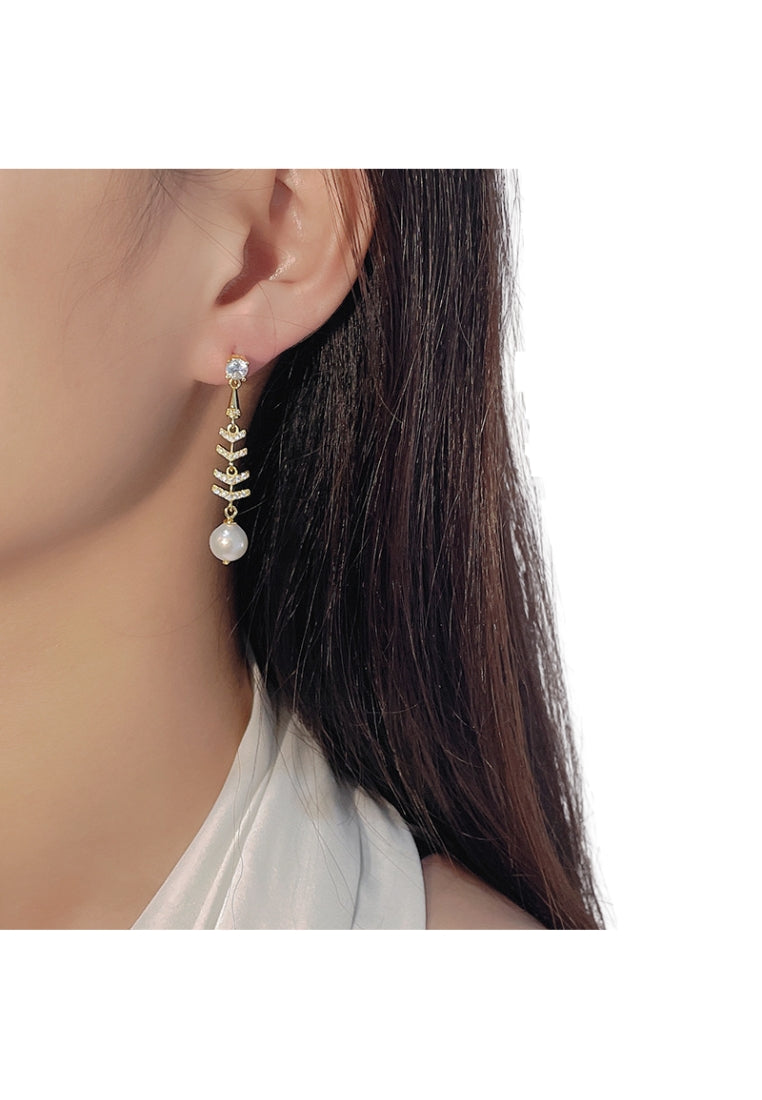 S925 Silver Baroque Pearl Stud Earrings for Women with Luxury Style and Tassel Wheat Ear Design