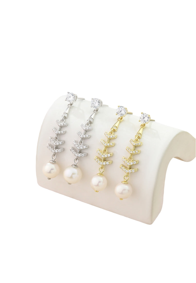 S925 Silver Baroque Pearl Stud Earrings for Women with Luxury Style and Tassel Wheat Ear Design