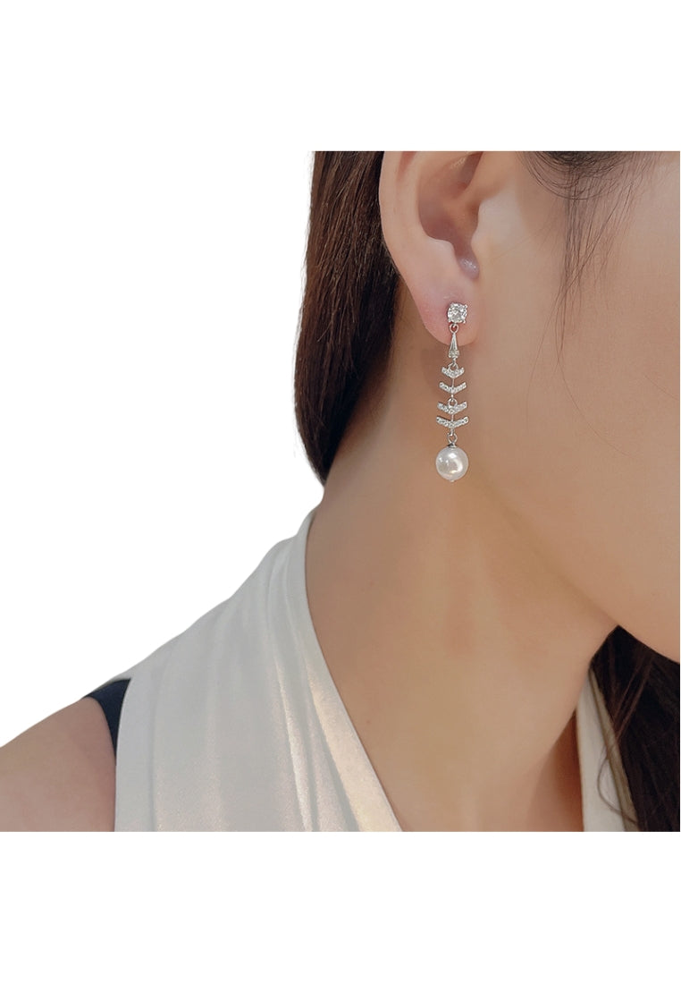 S925 Silver Baroque Pearl Stud Earrings for Women with Luxury Style and Tassel Wheat Ear Design