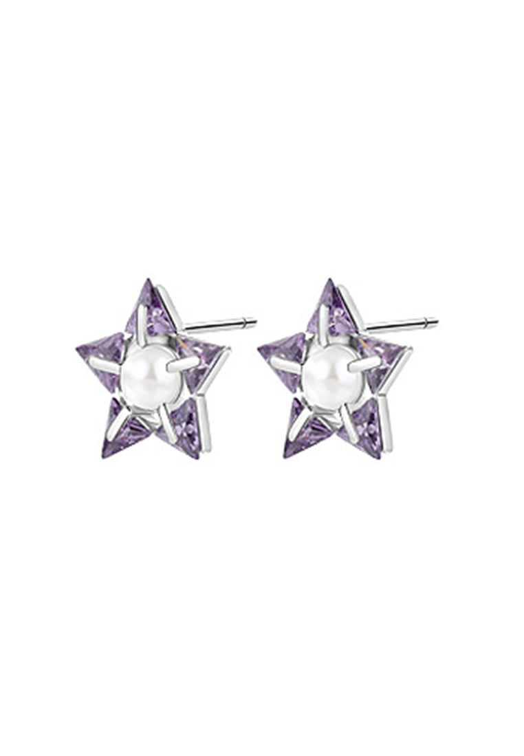 Starry sky freshwater pearl earrings
