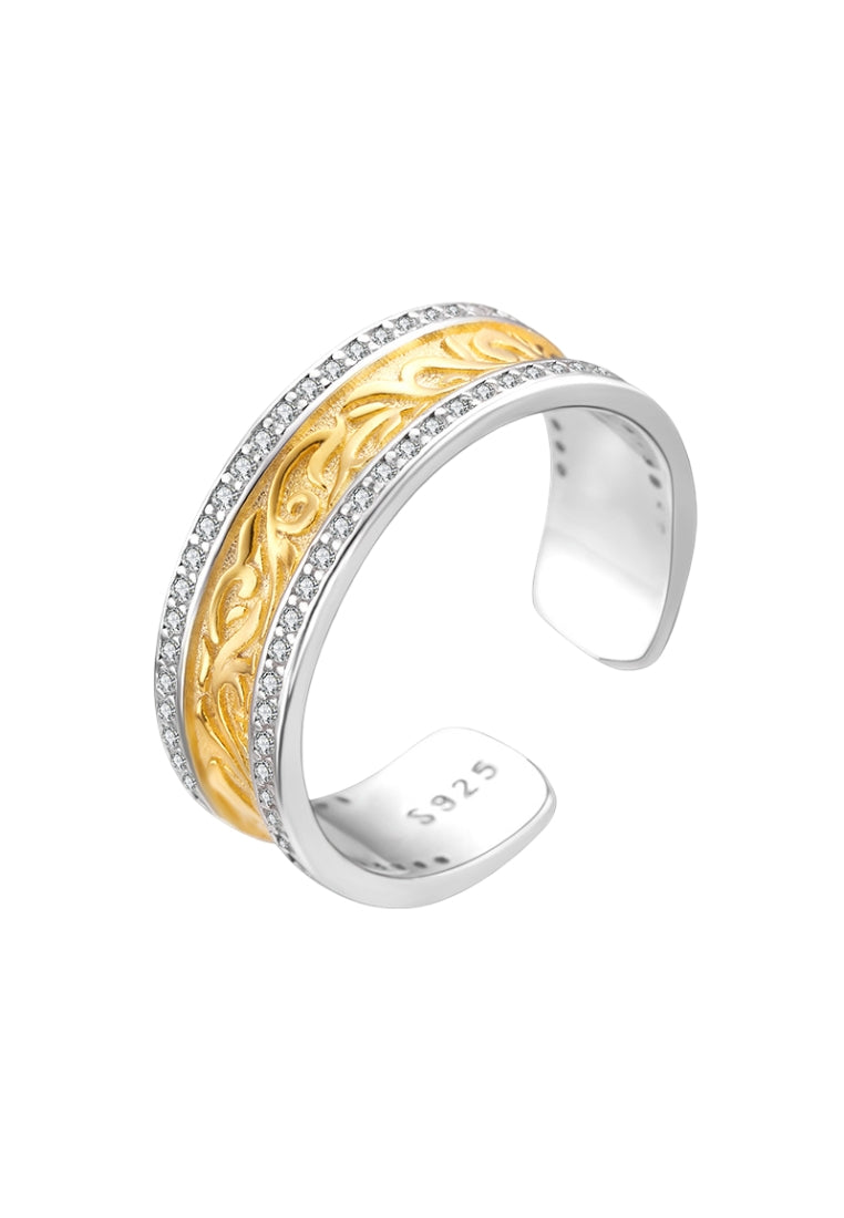 Design 925 Silver Doublelayer Crosswoven French Chic Ring for Women