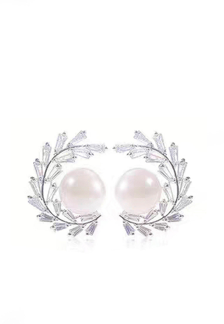 Flower ring shell shell bead earrings