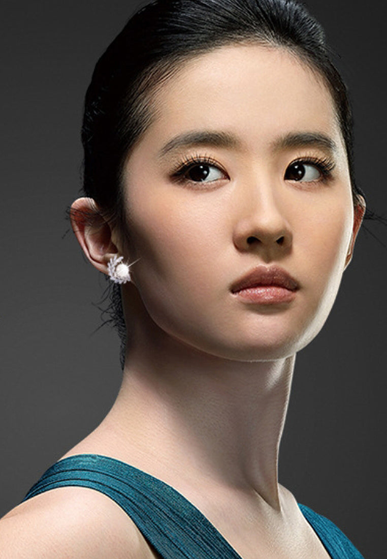 Flower ring shell shell bead earrings