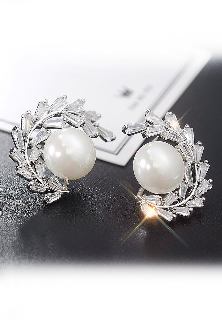 Flower ring shell shell bead earrings