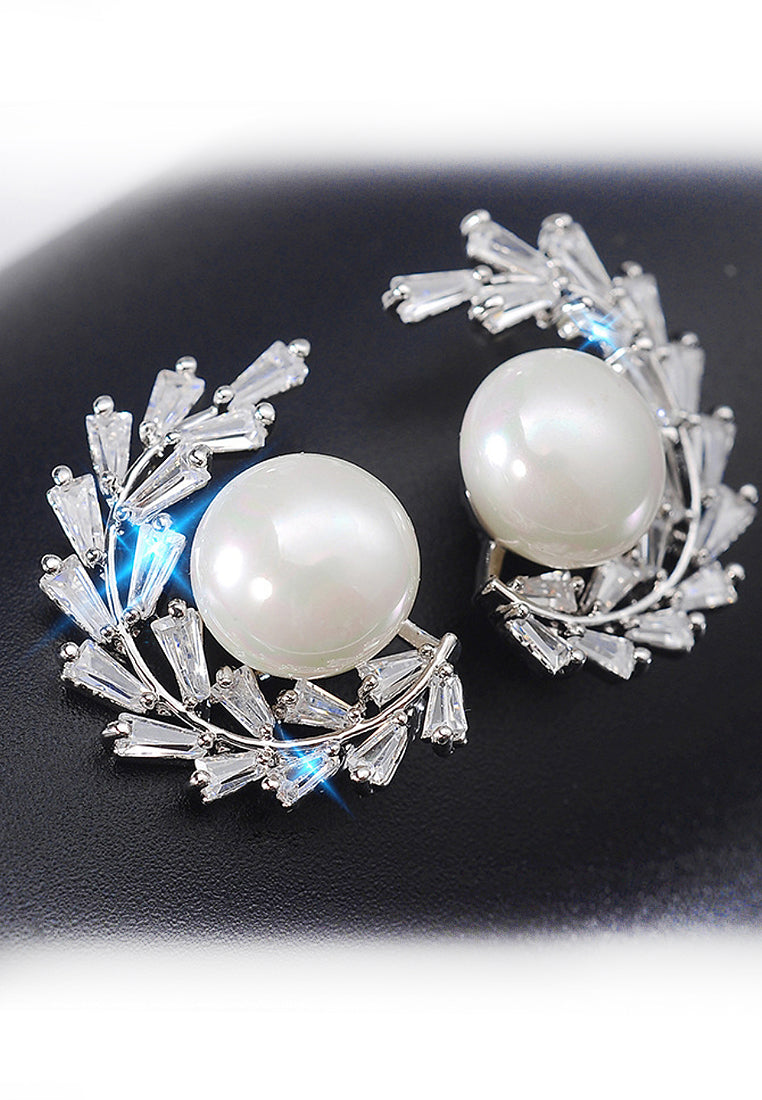 Flower ring shell shell bead earrings