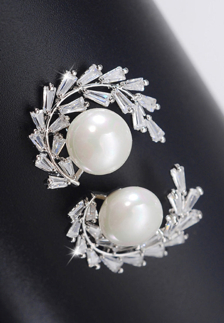 Flower ring shell shell bead earrings