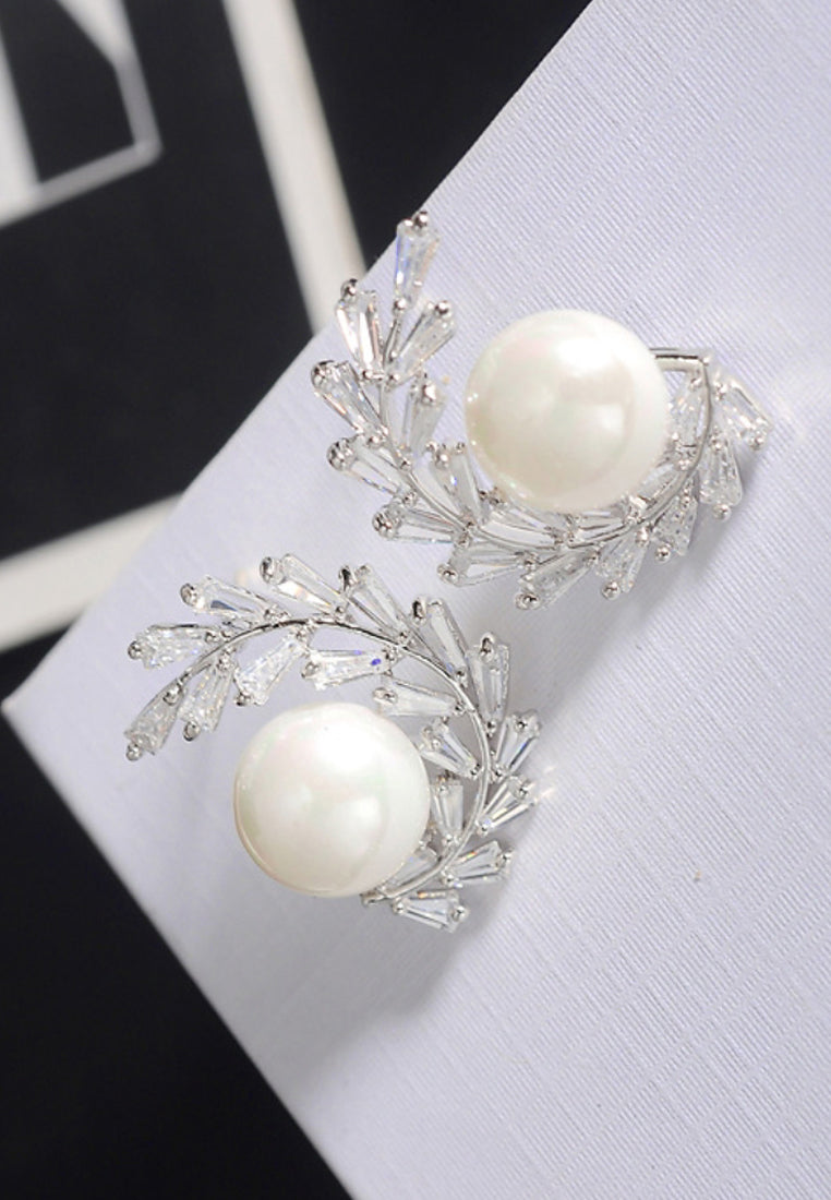 Flower ring shell shell bead earrings