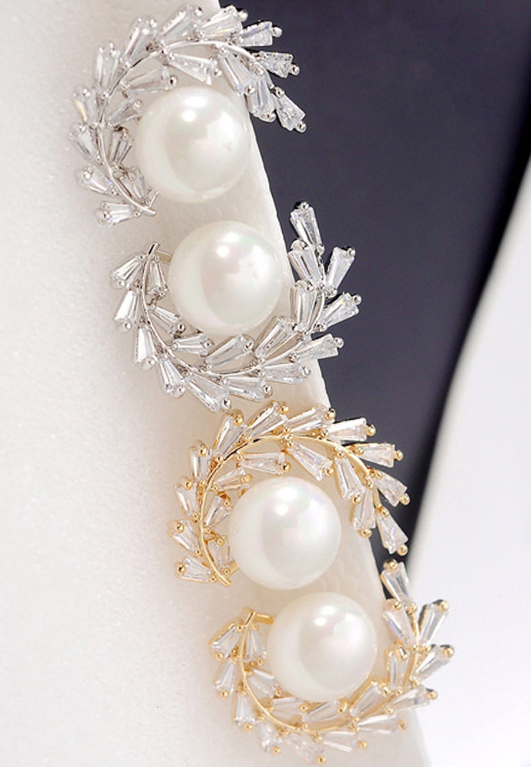 Flower ring shell shell bead earrings