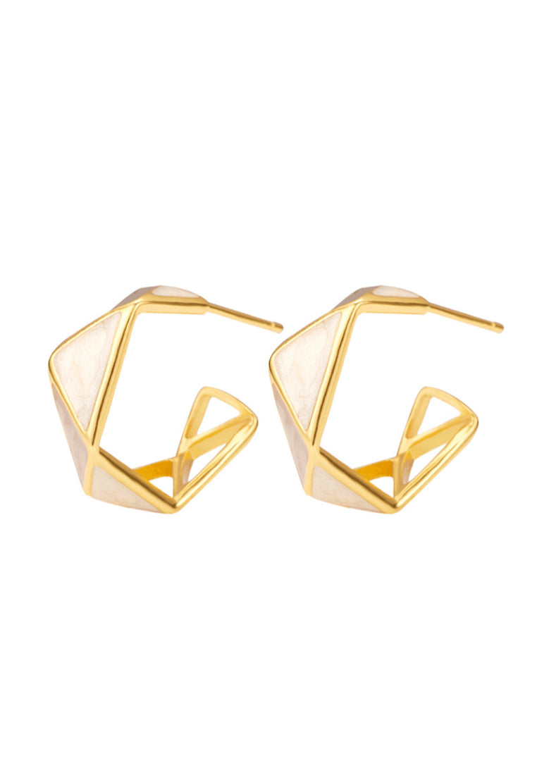 New S925 Sterling Silver Stud Earrings with Style and Unique Enameled Design for Women