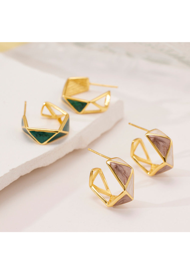 New S925 Sterling Silver Stud Earrings with Style and Unique Enameled Design for Women