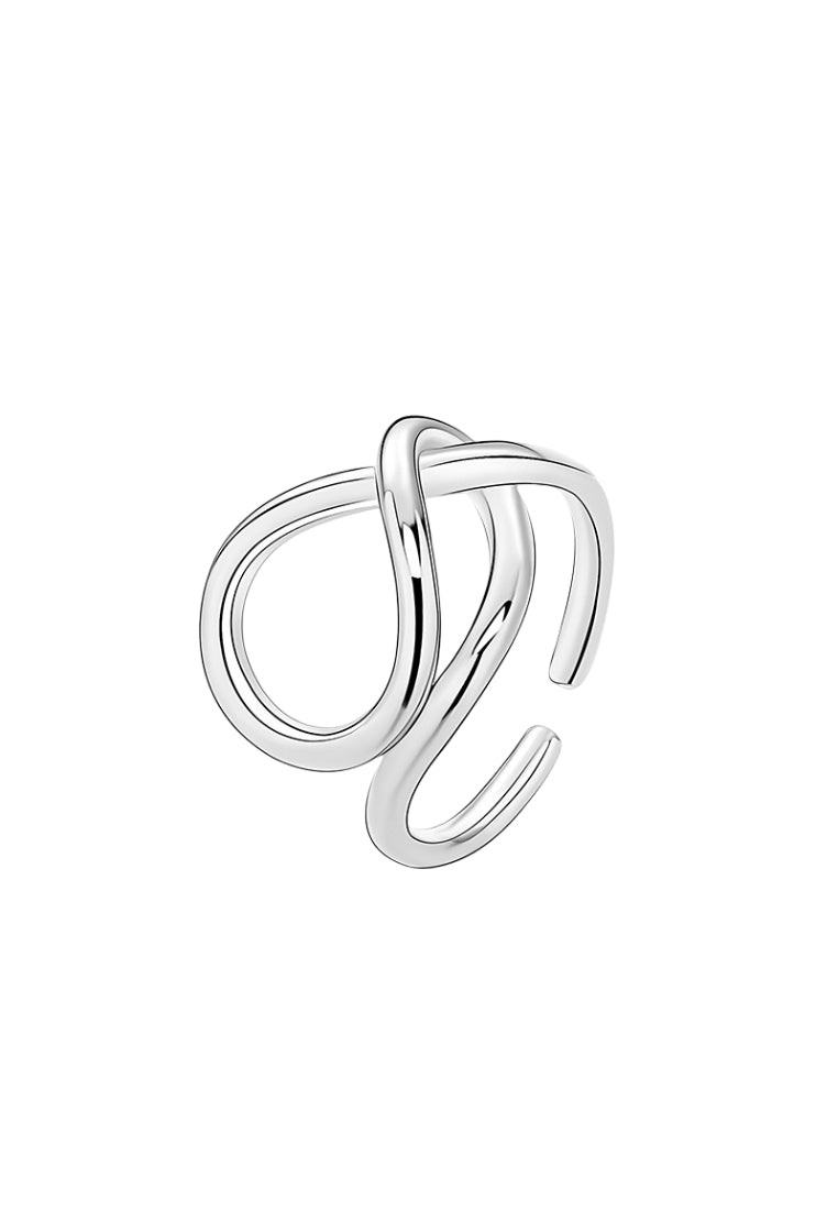 S925 Silver Interlaced Geometric Ring
