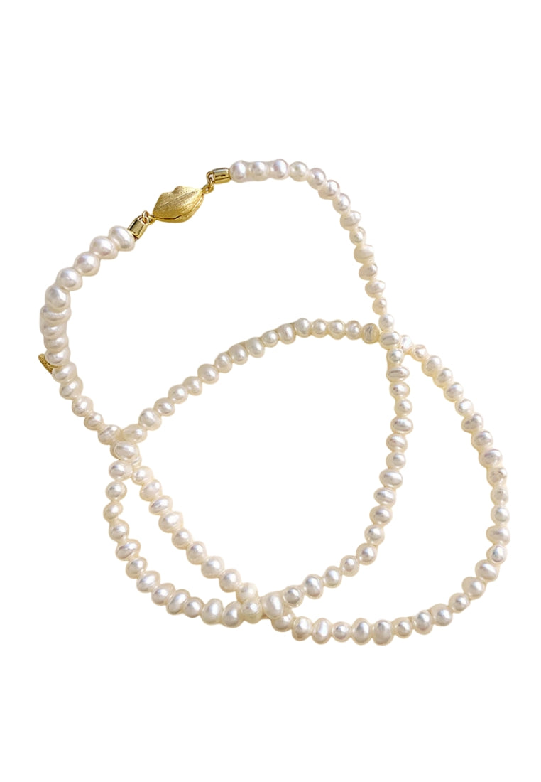 French Style Pearl Lockbone Chain