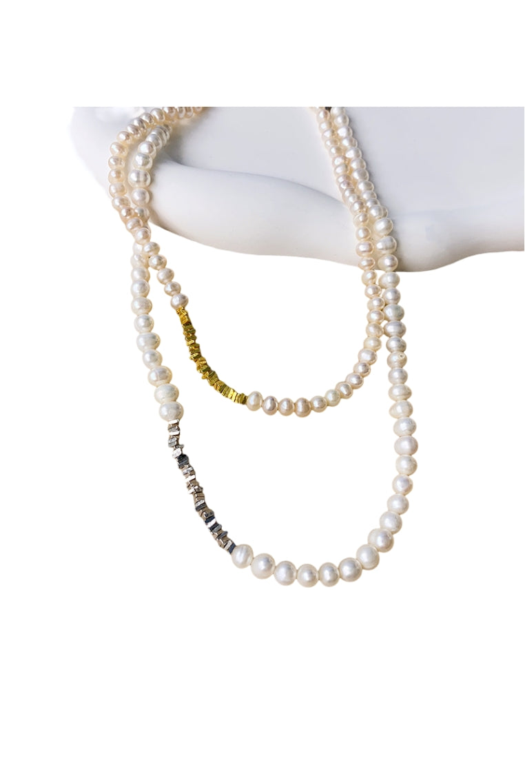 Trendy Baroque Pearl Lockbone Chain