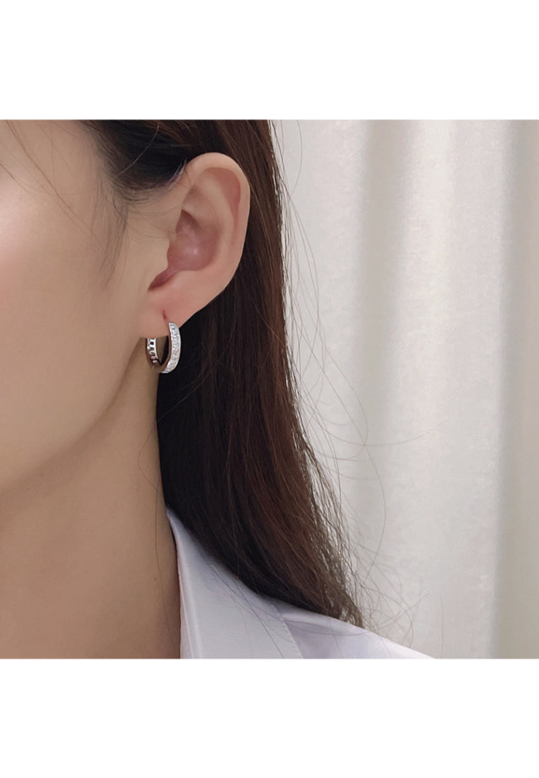 Braided Circle Silver Earrings