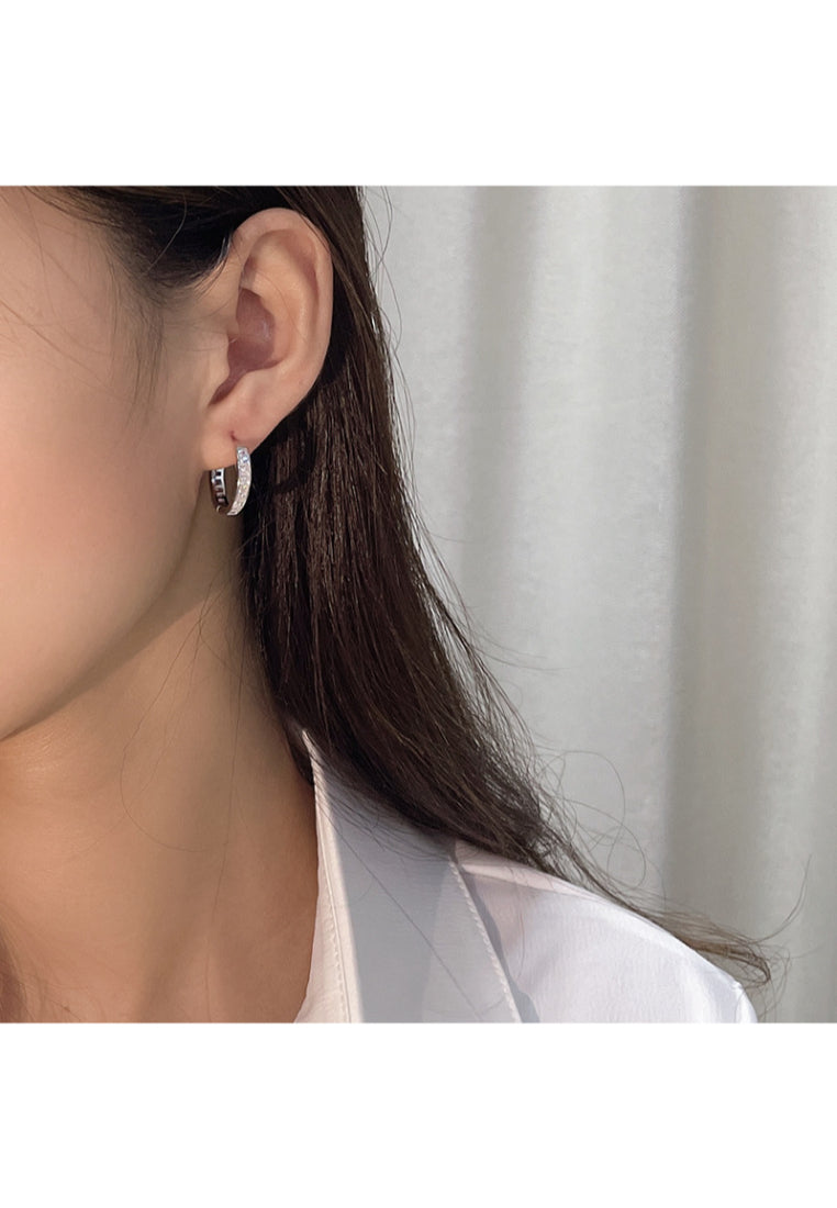 Braided Circle Silver Earrings