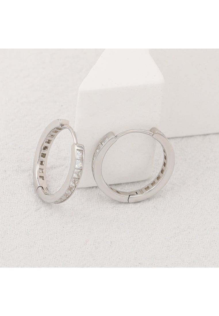Braided Circle Silver Earrings