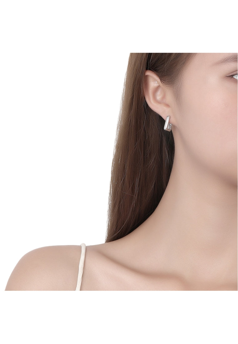 S925 silver tinfoil texture earrings