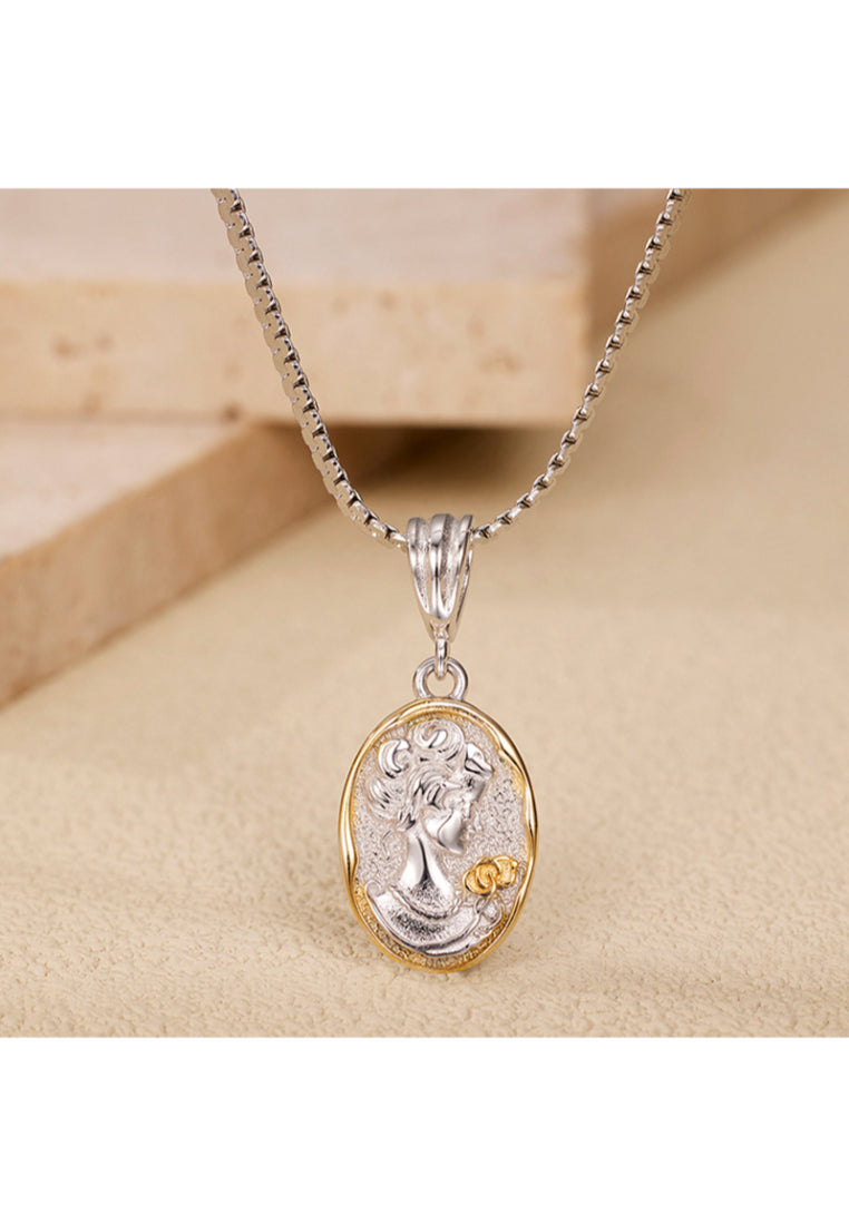Portrait Texture S925 Silver Necklace