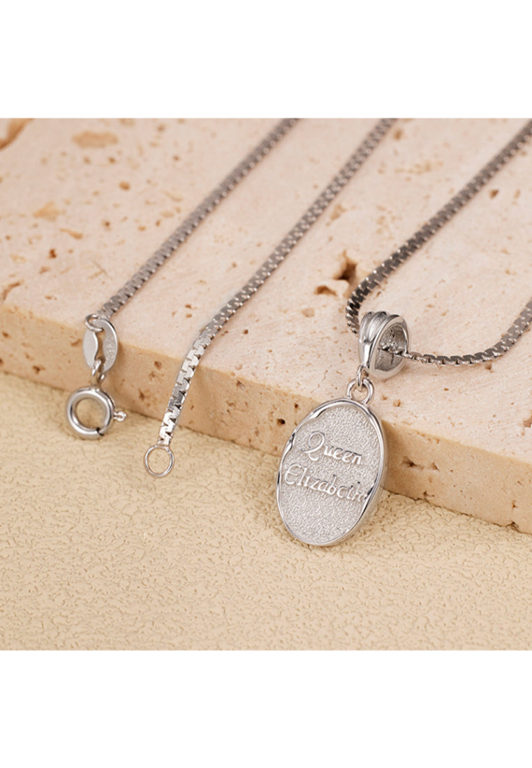 Portrait Texture S925 Silver Necklace
