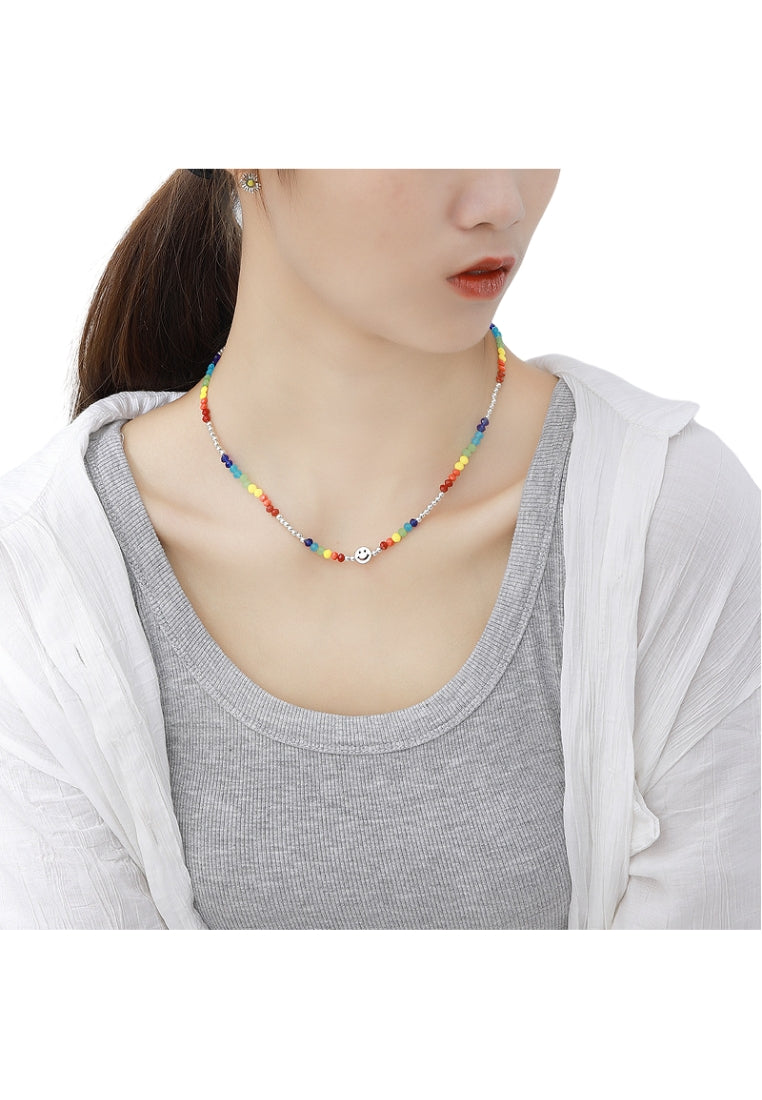 Enamel Bear Silver Necklace