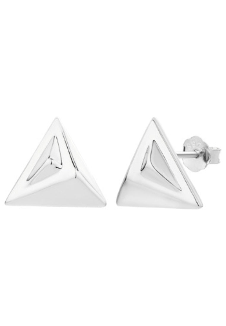 Three Lives Circle Silver Earrings