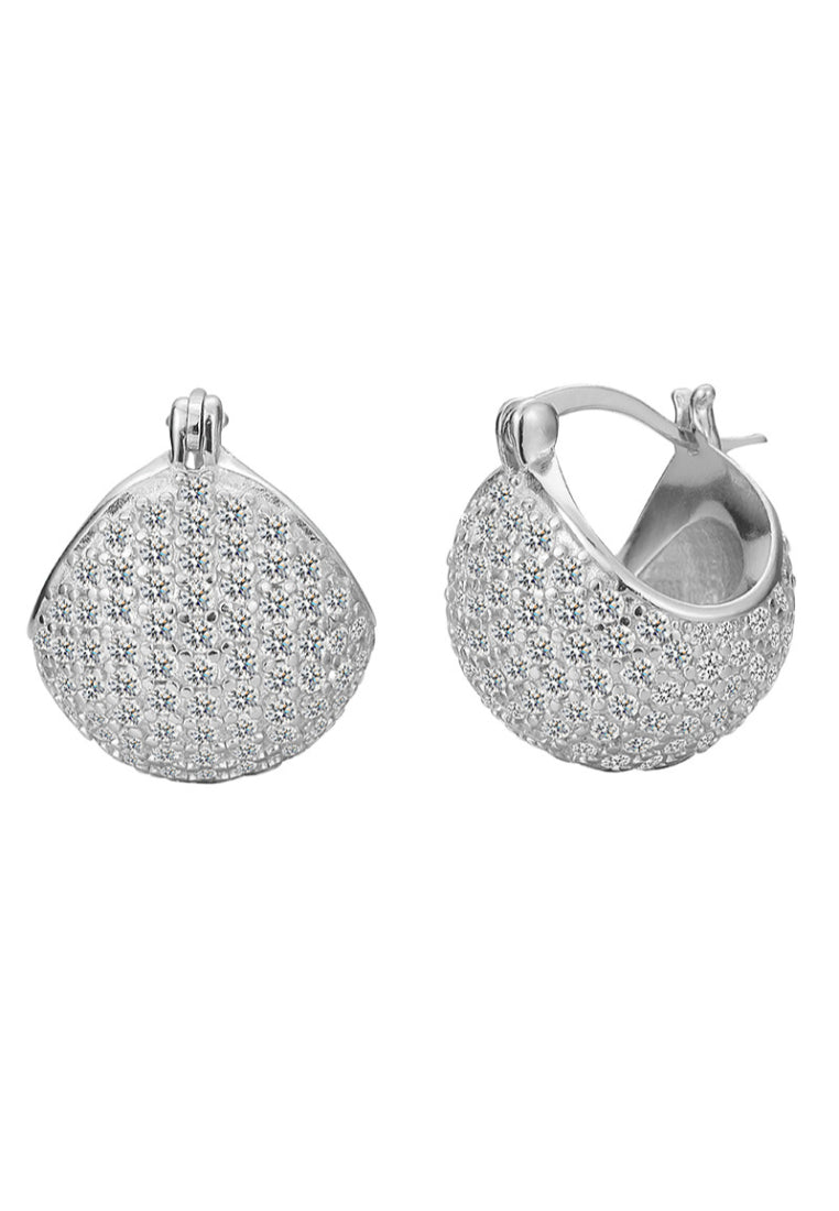 S925 sterling silver microinlaid zircon ball earrings, fashionable and simple personality cold style earrings