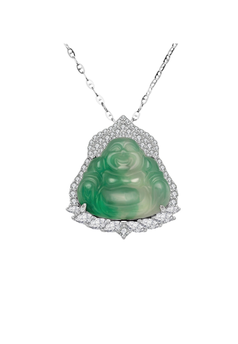 New Chinese Style S925 Silver Buddha Necklace