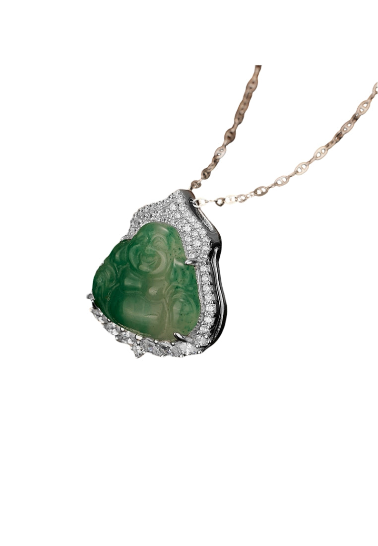 New Chinese Style S925 Silver Buddha Necklace