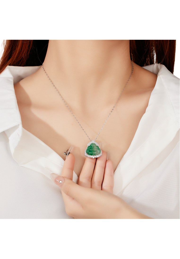 New Chinese Style S925 Silver Buddha Necklace