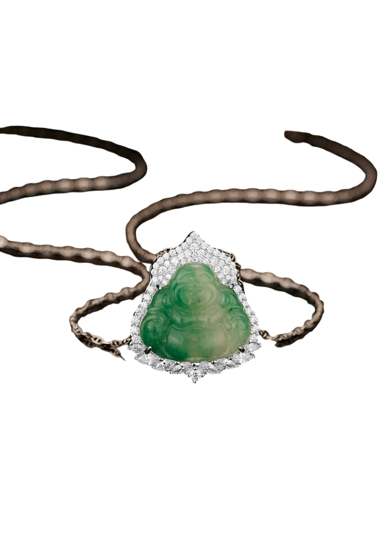 New Chinese Style S925 Silver Buddha Necklace