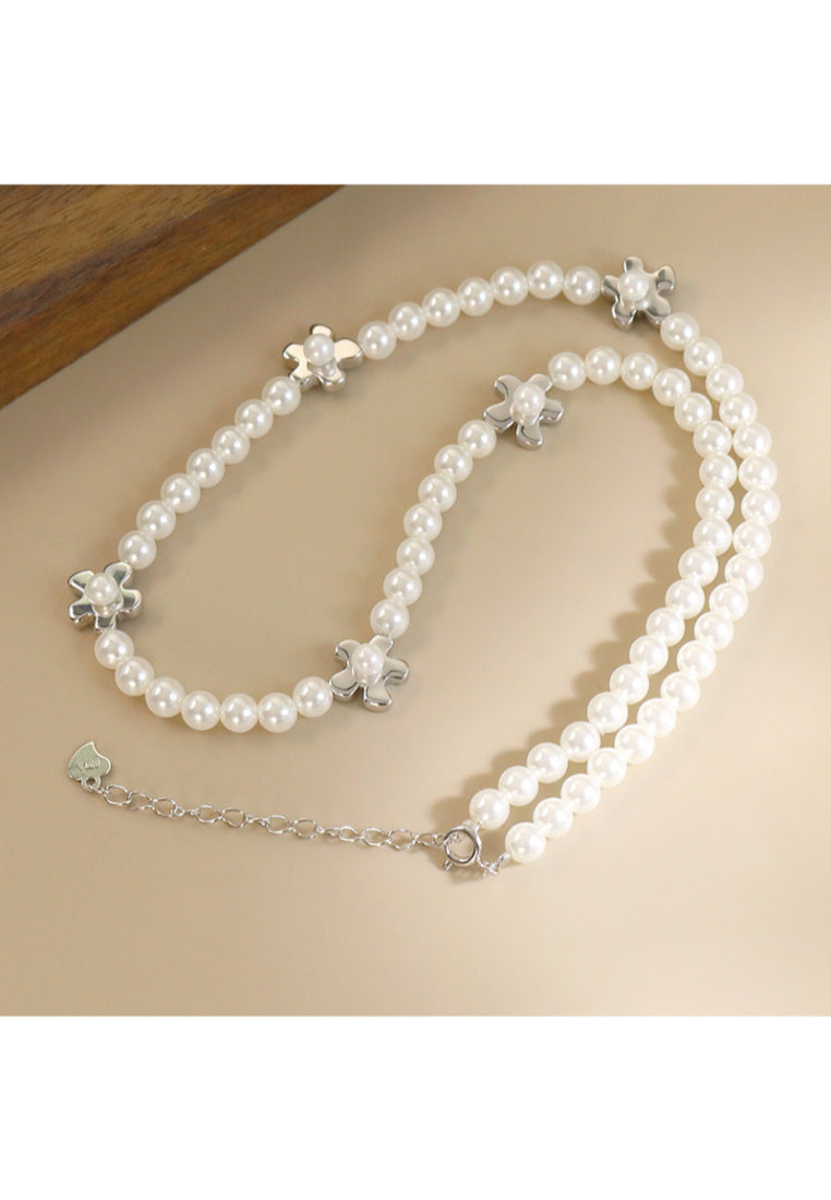 S925 Silver French Shell Pearl Necklace