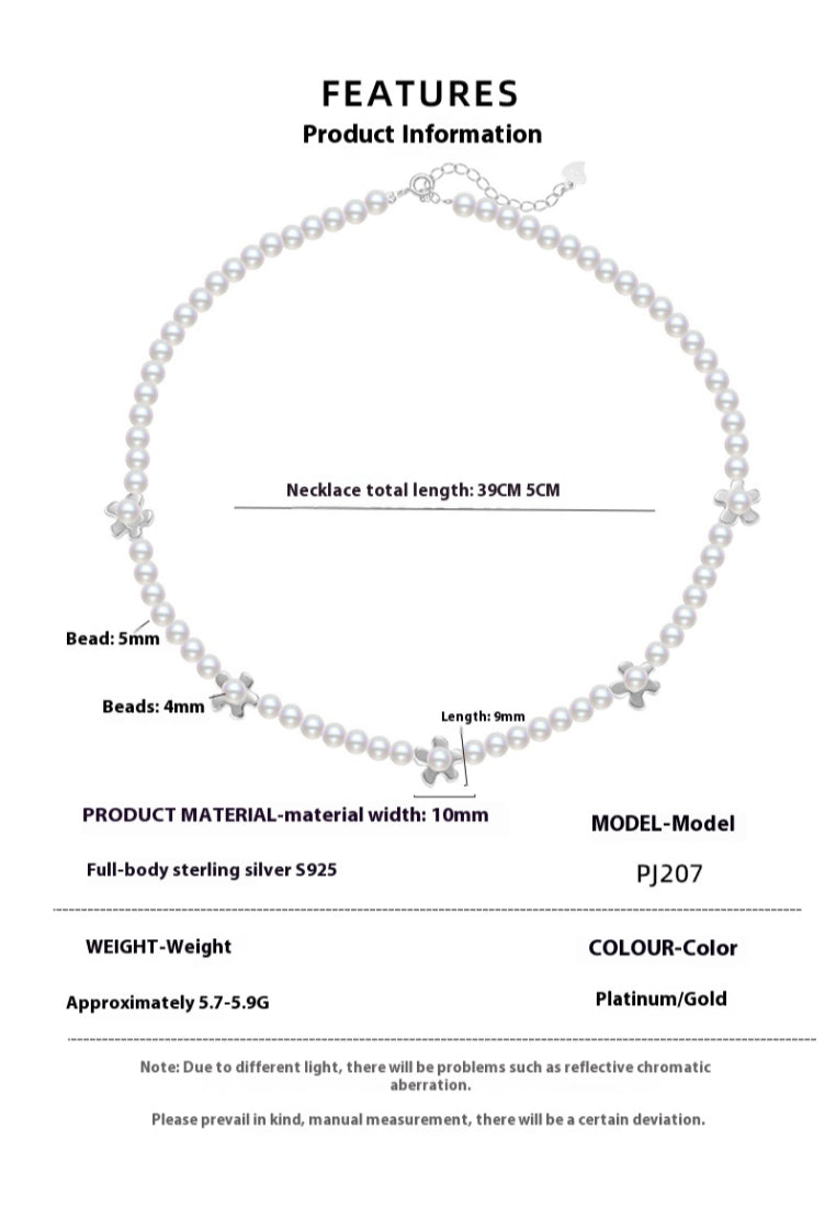 S925 Silver French Shell Pearl Necklace