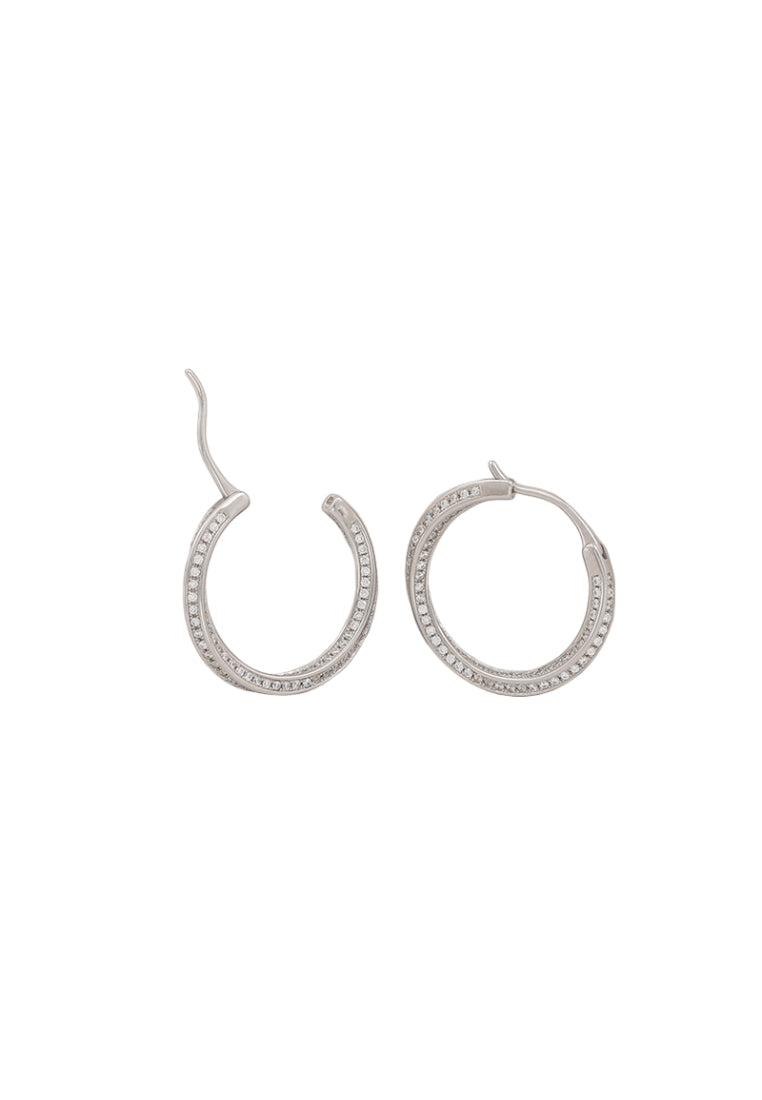 Geometric Cross Silver Earrings