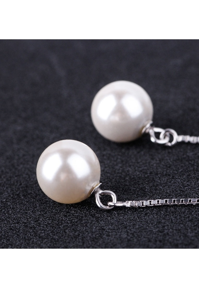 Sterling Silver Tassel Bead Drop Earrings