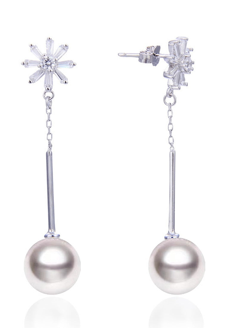 Zircon Beads Sterling Silver Earrings