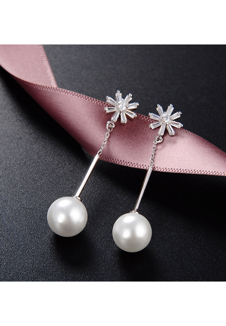 Zircon Beads Sterling Silver Earrings