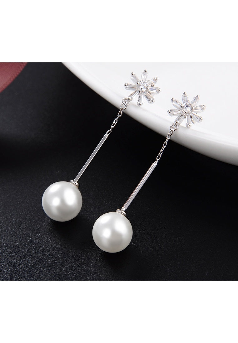 Zircon Beads Sterling Silver Earrings