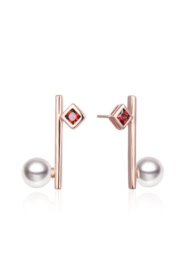Sterling Silver Stud Earrings with Beads