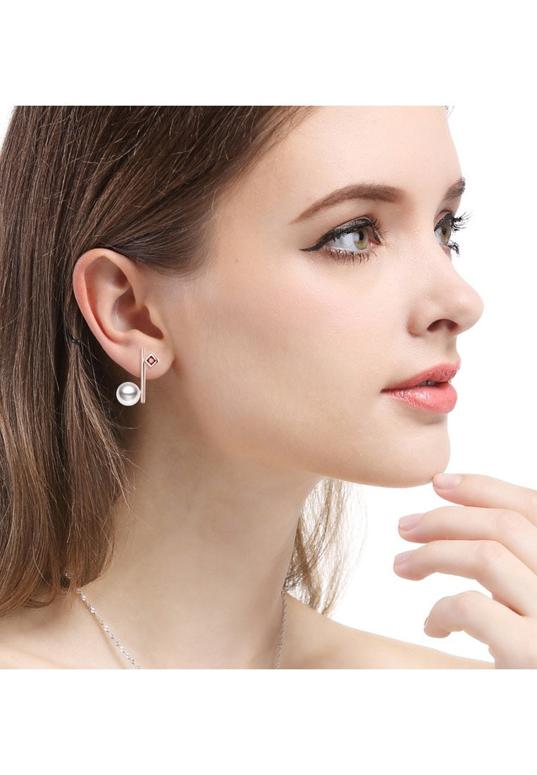 Sterling Silver Stud Earrings with Beads