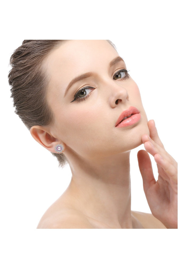 Sterling Silver Creative Flower Stud Earrings