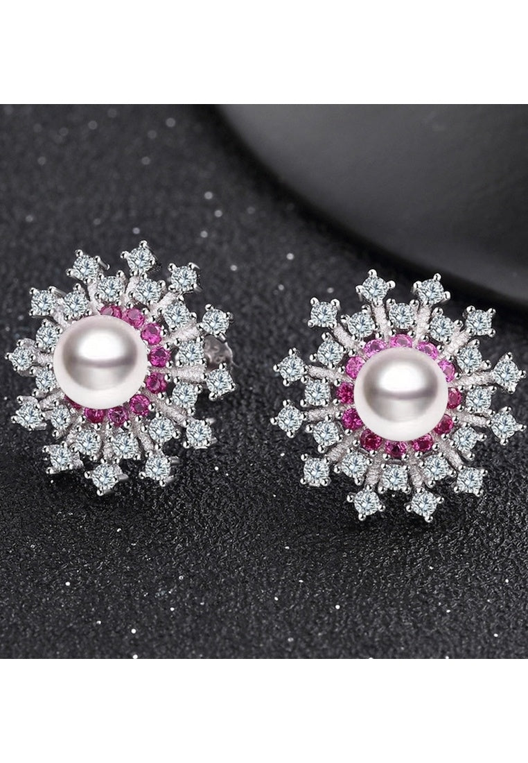 Sterling Silver Creative Flower Stud Earrings