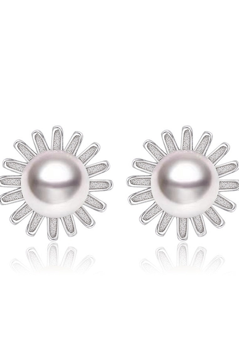 Sterling Silver Bead Stud Earrings