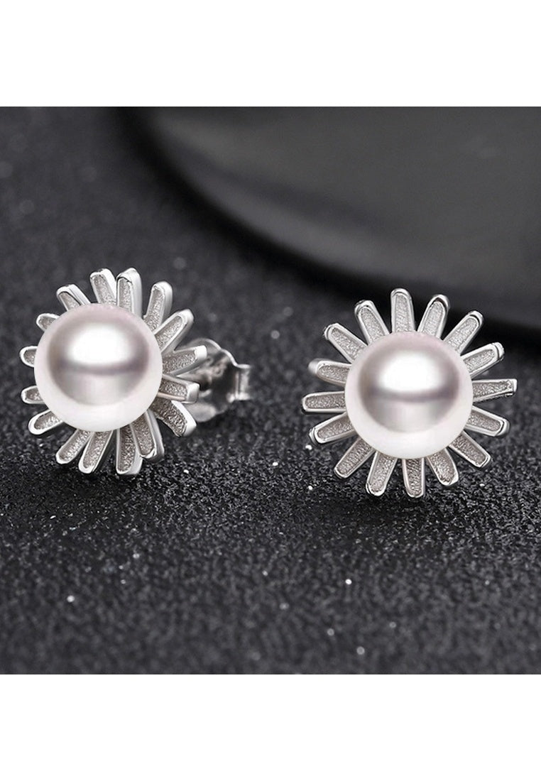 Sterling Silver Bead Stud Earrings