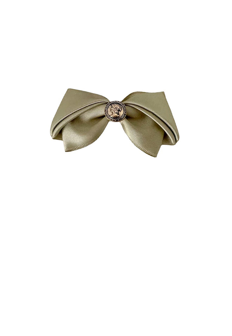 Vintage Green Ribbon Hair Clip