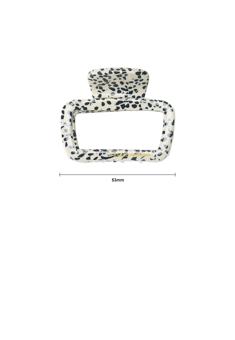 Trendy Black Spotted Hollow Geometric Hair Claw